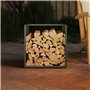 vidaXL Portant de Bois Chauffage Vert Olive 40x40x40 cm