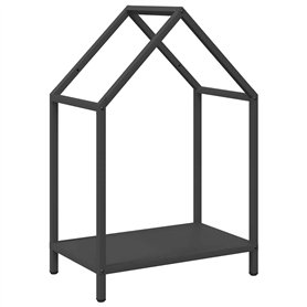 vidaXL Portant de Bois Chauffage Noir 40x25x60 cm