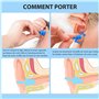 Bouchons d'Oreilles Silicone, 6 Paires Nageur Bouchons d'Oreille, Bouchons de Piscine Étanches, Bouchons Réutilisables pour Pisc