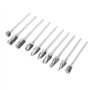 Jeu de fraises rotatives, 10 pièces 2.35 * 6mm fichiers rotatifs en carbure de tungstène ensemble d'outils de sculpture pour le 