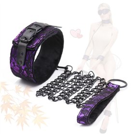 HUNTVE Collier Punk Rock Gothique en Cuir avec chaîne Ajustable et Laisse détachable pour Femme