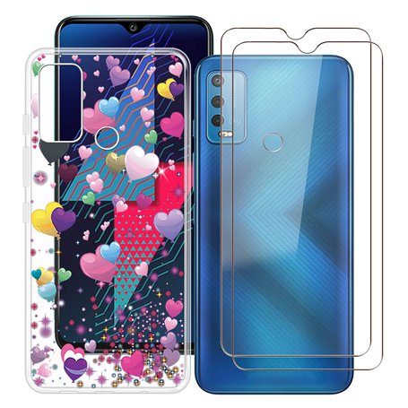 ZXLZKQ pour Wiko Power U30 (6.82 Pouces) Coque + 2 pièce Protecteur d'écran en verre trempé