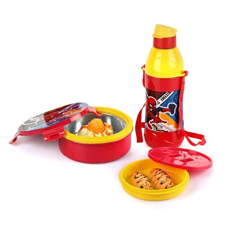 CELLO Tiffy Spiderman Coffret cadeau Boîte à déjeuner isotherme et gourde | Anti-fuite | Facile à nettoyer | Boîte à déjeuner de