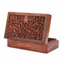 Ajuny Boîte Rangement Bijoux en bois Sculptée Multifonctionnelle Décorative Style Vintage Porte Bijoux Coffre au Trésor Organisa
