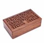 Ajuny Boîte Rangement Bijoux en bois Sculptée Multifonctionnelle Décorative Style Vintage Porte Bijoux Coffre au Trésor Organisa