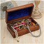 Ajuny Boîte Rangement Bijoux en bois Sculptée Multifonctionnelle Décorative Style Vintage Porte Bijoux Coffre au Trésor Organisa