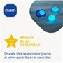 MAM MAM Air Lot de 2 tétines avec bouclier ventilé qui brille dans le noir, à partir de 16 mois, avec tétine symétrique, plate e