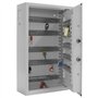 Rottner Coffre à clés Keytronic 100 en acier gris - Serrure électronique mécanique - Porte-clé réglable - 100 crochets - 100 por