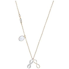 Swarovski Collier Femme avec Pendentif Duo Infinity Argent Plaqué Or Cristaux Multicolore
