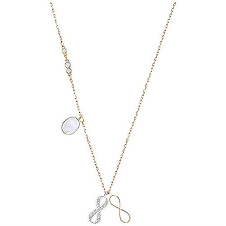 Swarovski Collier Femme avec Pendentif Duo Infinity Argent Plaqué Or Cristaux Multicolore