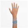 Swarovski Bague Matrix Taille baguette, Bleu, Métal rhodié Taille 58, Cristal, Zircon bleu