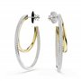 Swarovski Hyperbola Boucles d'oreilles créoles rondes Finition métal Blanc Taille M