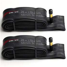 Fincci Chambre a Air 26 Pouces - Paire Сhambres à Air VTT 26 x 1.75 x 1.95 x 2.00 x 2.1 avec Valve Schrader 48mm pour Route bici
