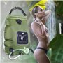 ER827QI Sac à Douche Solaire 20L Chauffage Solaire Camping Sac de Douche avec Tuyau Amovible et tête de Douche commutable sur Pi