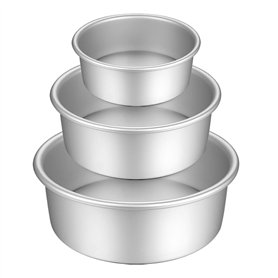 Gesentur Ensemble de Moules à Gâteau Ronds Revêtement Anti-adhésif avec Base Amovible Moules (1