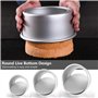 Gesentur Ensemble de Moules à Gâteau Ronds Revêtement Anti-adhésif avec Base Amovible Moules (1, Argent （3 Pièces /5‘’+7‘’+9‘’)