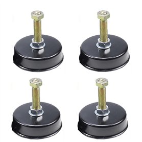 4 pièces d'écrou de Montage Coussinet de Pied en PVC Noir