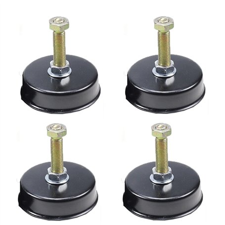 4 pièces d'écrou de Montage Coussinet de Pied en PVC Noir