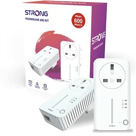 Strong Powerline 600 V2.0 Lot de 2 adaptateurs Homeplug Passthrough Starter Kit