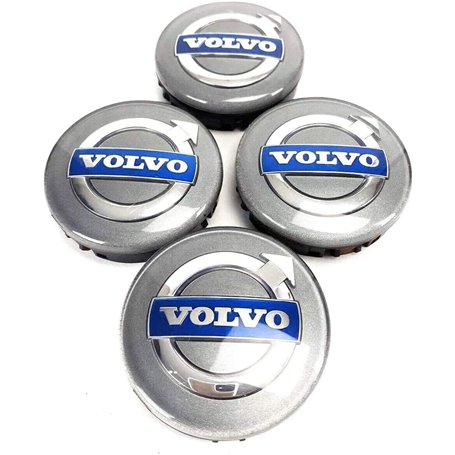 ZUOBYMBC 4 Pièces Cache-Moyeu pour Volvo XC90 V40 V50 V60 V70 V90 C30 C40 C70 64mm