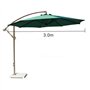 BNCXMO Patio 3,0m jardin de patio extérieur parasol parasol, cantilever suspendu 8 côtes auvent en aluminium anti-soleil pour pl