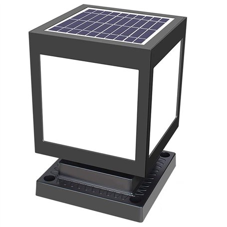 AWISAWIS Lampe solaire pour poteau extérieur en ABS étanche Noir Lampe de jardin minimaliste Lampe solaire solaire pour extérieu