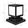 AWISAWIS Lampe solaire pour poteau extérieur en ABS étanche Noir Lampe de jardin minimaliste Lampe solaire solaire pour extérieu