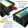 Convertisseur Pur Sinus,Convertisseur 12v 220v 3000W 12V à 220V / 110V Voyant de voiture Convertisseur Convertisseur Adaptateur 