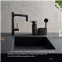 Black Sweden Home Distributeur de Savon Porte Éponge avec Brosse - Porte Liquide Vaisselle Cuisine - Organisateur Évier Cuisine 