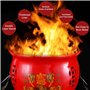 Fire Pit, Offering Bowl for Altar Use, Stainless Steel Incineration Barrel, with Grid Bracket, Burning Rubbish Paper Leaves Docu