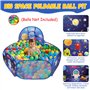Tente de Jeu de Fusée 3 en 1 avec Tunnel de Fosse à Balles Enfant Astronaute Espace 3PC Playhouse Intérieur Extérieur Pliable Po