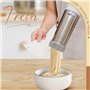 QHENS Machine a Pates Fraiche Electrique Portable avec 5 Moules à Nouilles, Rechargeable 2000mAh Machine à Pâtes Électrique pour