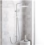 Rainsworth Colonne de Douche sans Mitigeur, Douche Set avec inverseur, Acier inoxydable tête de douche 25 * 25 cm, pommeau de do
