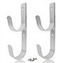 Lot de 2 crochets de fixation larges en aluminium argenté robuste avec vis pour piscine