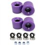 Lot de 4 roues 78A pour skateboard, longboard ABEC-9, entretoises de roulement (violet)