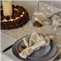 Linas Lot de nappes de Noël naturel/doré - Set de table festif avec 4 serviettes et 1 chemin de table - Absorbant - Séchage rapi