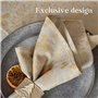 Linas Lot de nappes de Noël naturel/doré - Set de table festif avec 4 serviettes et 1 chemin de table - Absorbant - Séchage rapi