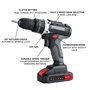 Perceuse Visseuse Devisseuse Sans Fil 21V, avec 2 Batteries 1500mAh et 24 Accessoires, 25Nm, 2 Vitesse, Lumières LED, Perceuse-V