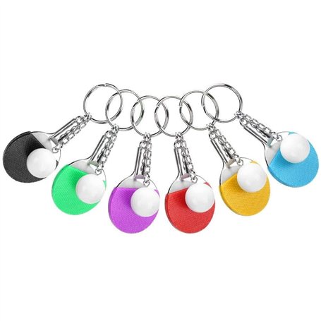 TimoJojo Lot de 6 mini porte-clés en forme de raquette de tennis de table