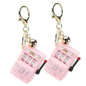 Lot de 2 porte-clés à bascule - Mini fente pour jouets - Porte-clés amusant - Machine à sous - Porte-clés distinctif - Mini joue