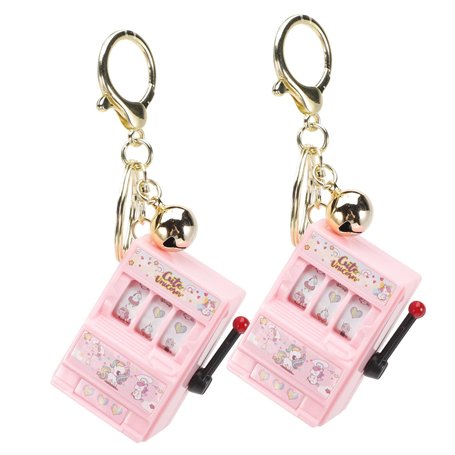 Lot de 2 porte-clés à bascule - Mini fente pour jouets - Porte-clés amusant - Machine à sous - Porte-clés distinctif - Mini joue