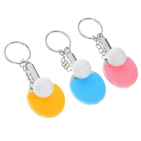 TimoJojo Lot de 3 porte-clés de tennis de table en alliage d'aluminium PP