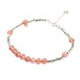 BNCXMO Bracelet de quartz fraise Feng Shui Cœur Lucky Charm Pendre Sterling Silver Cube Facetted Bead Bracelet Spiritual Talisma