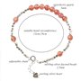 BNCXMO Bracelet de quartz fraise Feng Shui Cœur Lucky Charm Pendre Sterling Silver Cube Facetted Bead Bracelet Spiritual Talisma