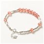 BNCXMO Bracelet de quartz fraise Feng Shui Cœur Lucky Charm Pendre Sterling Silver Cube Facetted Bead Bracelet Spiritual Talisma