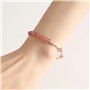 BNCXMO Bracelet de quartz fraise Feng Shui Cœur Lucky Charm Pendre Sterling Silver Cube Facetted Bead Bracelet Spiritual Talisma