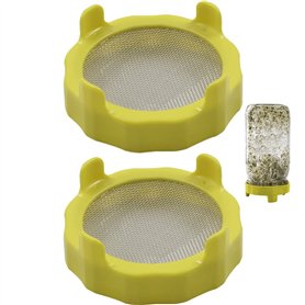 Wudaizhi Couvercles De Germination 2pcs Pot Maçon Couvercles Couvercles en Plastique avec Un Écran en Acier Inoxydable pour Les