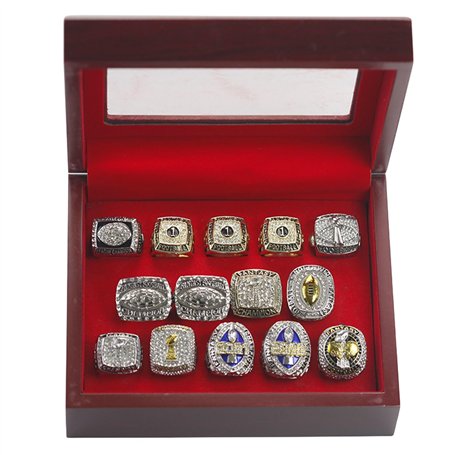 HYKJSHED 14 pièces Anneaux de Football Fantaisie 2010 à 2023 Collection d'anneaux de Championnat FFL Championnat Trophée Coffret