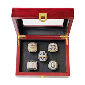 HYKJSHED 5 pièces Anneaux de Football fantastiques Anneaux de Championnat Collection FFL Championnat trophée Cadeau Anneau boîte