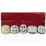 HYKJSHED 5 pièces Anneaux de Football fantastiques Anneaux de Championnat Collection FFL Championnat trophée Cadeau Anneau boîte